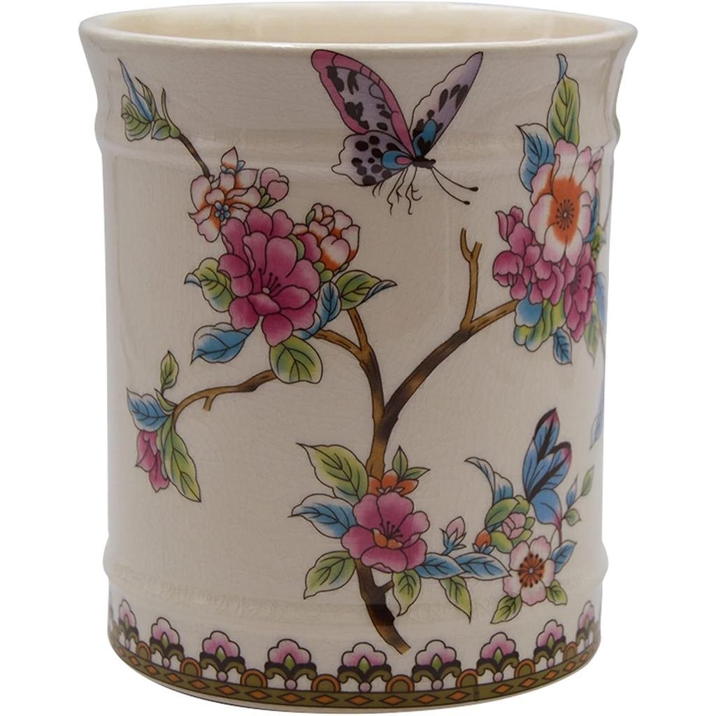 YIMIFLA Utensil Crocks ที่วางเครื่องครัวขนาดใหญ่พิเศษสําหรับเคาน์เตอร์อุปกรณ์ทําอาหารเซรามิกผีเสื้อน