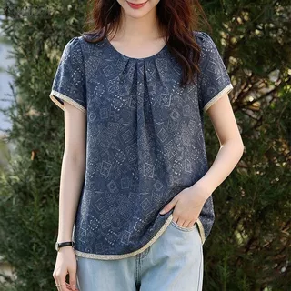 ZANZEA เสื้อเบลาส์คอกลมแขนสั้น สไตล์เกาหลี สำหรับใส่ทุกวัน