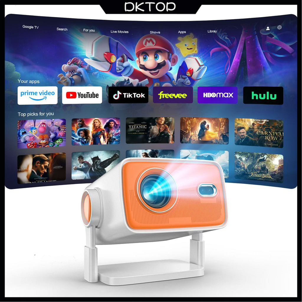 HY300 Pro โปรเจคเตอร์ K22 โปรเจคเตอร์ 4K HD Android 12 OS & 8000+Apps Projection Mobile Home Cinema 