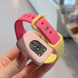 สายซิลิโคนสีลูกกวาด 2 in 1 + เคสป้องกัน สำหรับสมาร์ทวอทช์ HUAWEI Band 11 (อุปกรณ์เสริมสำหรับ Huawei Watch Band 11 และ Band 11 Pro)