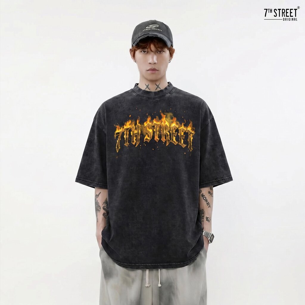 7ᵗʰ Street Oversize Vintage One Side สไตล์ 90‘s Cotton100% เส้นใย Comb ผ่านการฟอกอย่างดี ผ้านุ่มฟู ใส่นิ่มสบาย ไม่ย้ว...