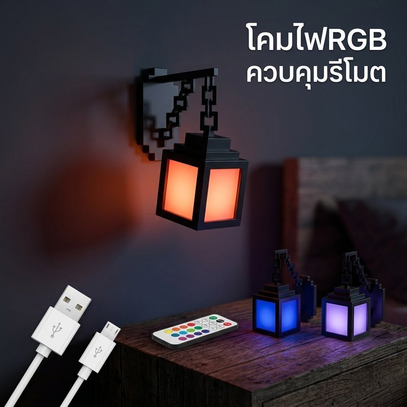 โคมไฟดวงจันทร์ RGB ไฟกลางคืนรีโมทคอนโทรลเปลี่ยนสี LED ห้องนอนตกแต่งบ้าน ABS ชาร์จใหม่ได้