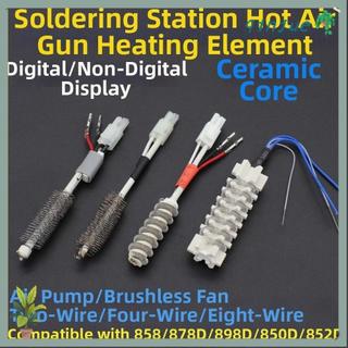 QINJUE องค์ประกอบความแกนความร้อน, 9 รูปแบบ 220V สถานีบัดกรีเครื่องมือลมร้อน, 2000W 850/858D เซรามิคองค์ประกอบความเครื่องทําร้อน
