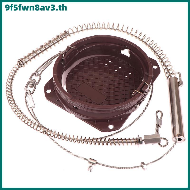 Ffw 1ชิ้นกับดักในฤดูใบไม้ผลิสำหรับหมีหมูป่าบีเวอร์หนูหมาป่าที่จับขาโลหะยึดสปริงยึดขาเป็นกับดักล็อคทางเดียวในสวนด้านนอก