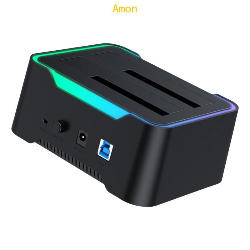 Amon Two Bay Hard Drive Enclosure Reader USB3 0 3 5 2 5 นิ้วไดรฟ์ Docking Station
