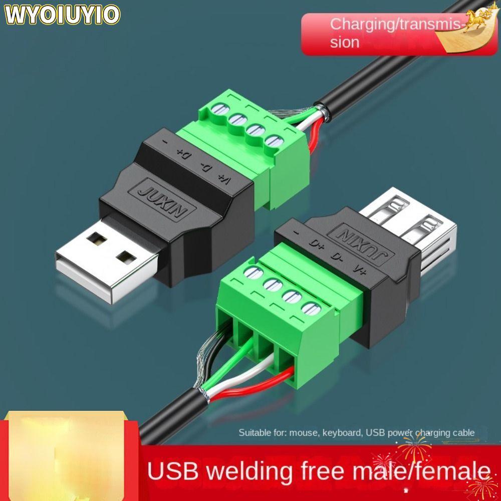 WYOIUYIO USB Turn Terminal, Type A Adapter Connector Jack USB Connector, 4 pin USB 2.0 4 Pin Screw T