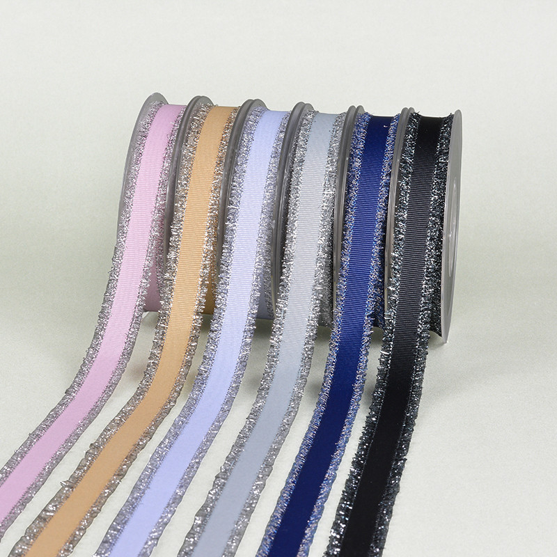Yao Ming ริบบิ้น Ribbed Silver Weft Fringe ริบบิ้น diy Handmade ตกแต่งผ้าริบบิ้นเสื้อผ้าอุปกรณ์เสริม