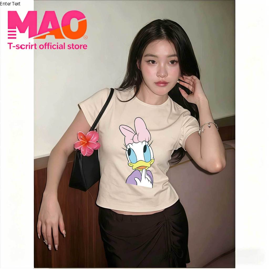 COD✅ (จัดส่งในกรุงเทพฯ) MAO Shop ❗ สไตล์เกาหลี baby tee ลายพิมพ์ที่สวยงาม ตัดตัวกระชับพอดีตัว ผ้าคุณภาพดี TL02