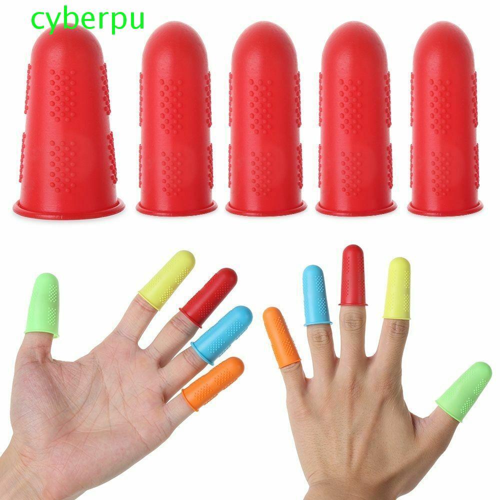 CYBERPULSE ฝาครอบนิ้วอุปกรณ์เย็บผ้าทนความร้อนซิลิโคนกันลื่นระบายอากาศป้องกันปลอกนิ้วเปียโน