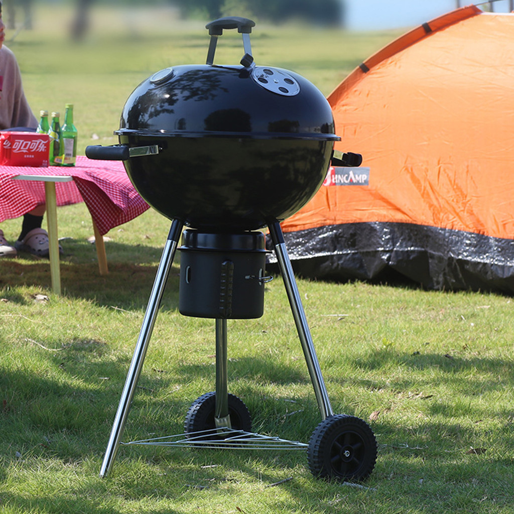⚡️จัดส่งในพื้นที่⚡️Outdoor BBQ Grill Smoker Combo - เตาย่างถ่านแบบพกพาสําหรับ Camping & Backyard, 2-