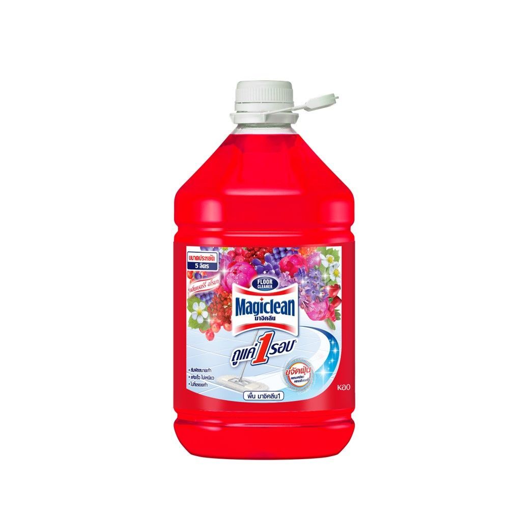 [สินค้าส่งด่วน]  มาจิคลีน น้ำยาทำความสะอาดพื้น เบอร์รี่อโรมา 5000 มล. MAGICLEAN FLOOR BERRY AROMA 5000 ML.