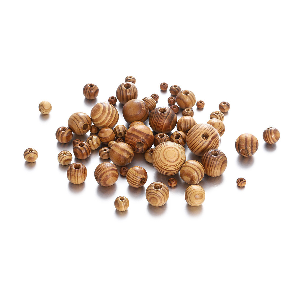 ขายร้อน 6mm-23mm Maple Line รอบลูกปัดลูกปัดไม้ลูกปัดหลวม diy Handmade เครื่องประดับอุปกรณ์เสริม 4Z4W