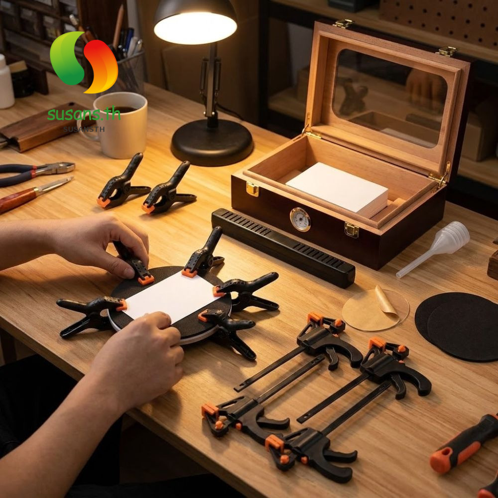 SUSANS ชุด 15 ชิ้น การ์ด Grading Flattening Kit พร้อมกล่องให้ความชุ่มชื้นแบบพกพา สําหรับเก็บรักษาภาพถ่ายและแบนการ์ดกีฬา