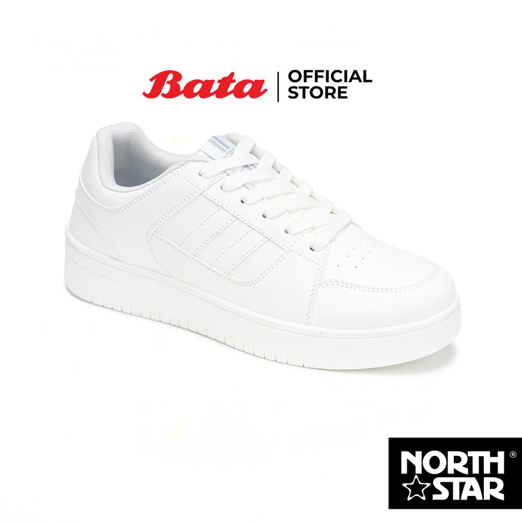 Bata บาจา North Star รองเท้าผ้าใบสนีคเกอร์ แบบผูกเชือก Unisex สำหรับเด็กโต รุ่น MAISY LOW_G225 สีขาว รหัส 4211103
