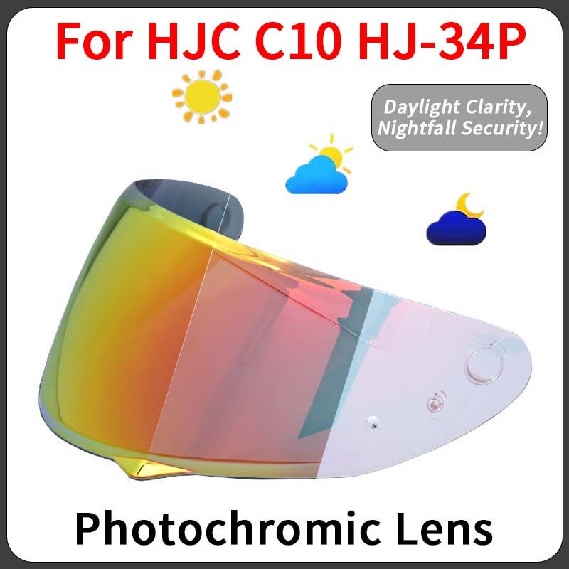 C10 Photochromic Visor สําหรับ HJC c10 HJ-34P เลนส์รถจักรยานยนต์ Full Face หมวกกันน็อค Visor เปลี่ยน