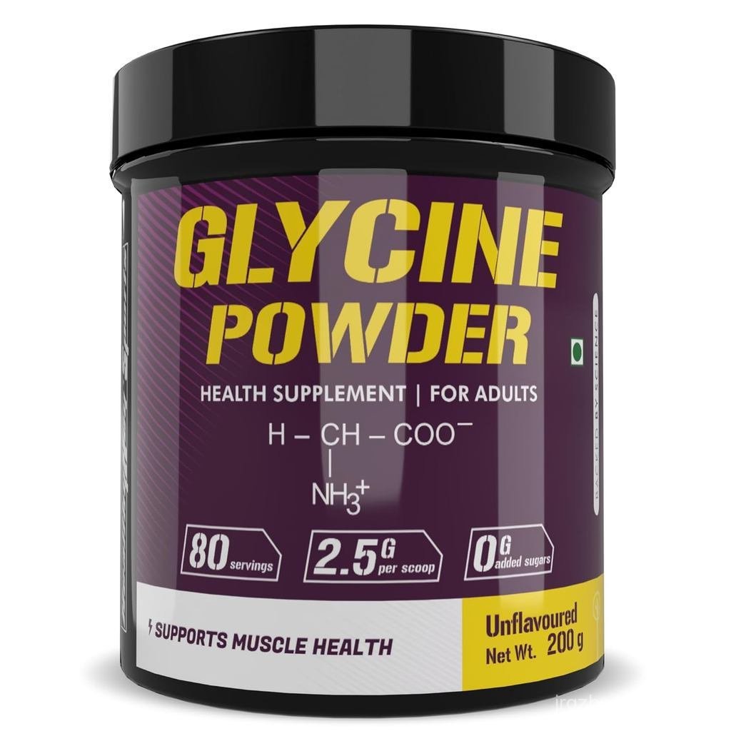 HealthyHey Sports Glycine Powder - อาหารเสริมกรดอะมิโน - รองรับสุขภาพกล้ามเนื้อ - 200 กรัม - 80 เสิร
