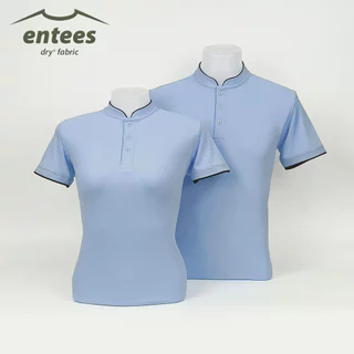 เสื้อคอจีน Micro Plus สีฟ้าอ่อน