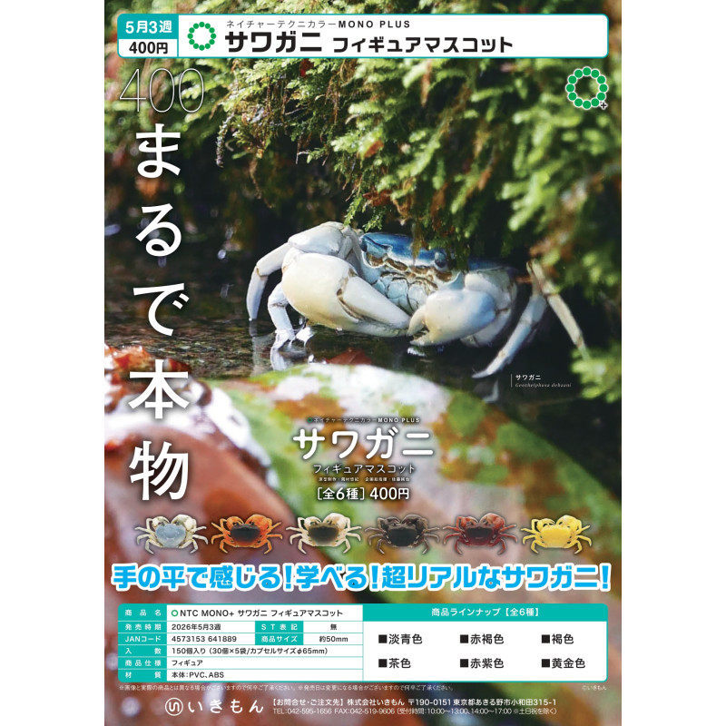 [BTF] Ready Stock Japan IKIMON Gashapon NTC เครื่องประดับโมเดลปูน้ําจืดที่เหมือนจริงเป็นพิเศษ ไม่กินได้ BB62