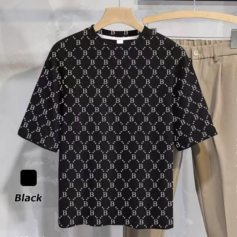CODUnifit round neck t-shirt with waffle pattern, super chic print - fashion t-shirt, large size M-XXL