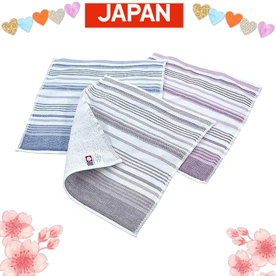 Direct from Japan Imabari Imabari Towel Calm Border Gauze Handkerchief Handkerchief Towel Men's Wome