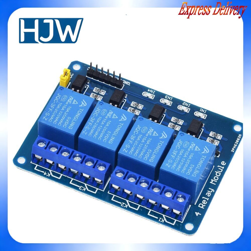 ด้วย Optocoupler การแยก 4-way รีเลย์โมดูล Microcontroller บอร์ดขยายบอร์ดควบคุม 5V 12V 24V