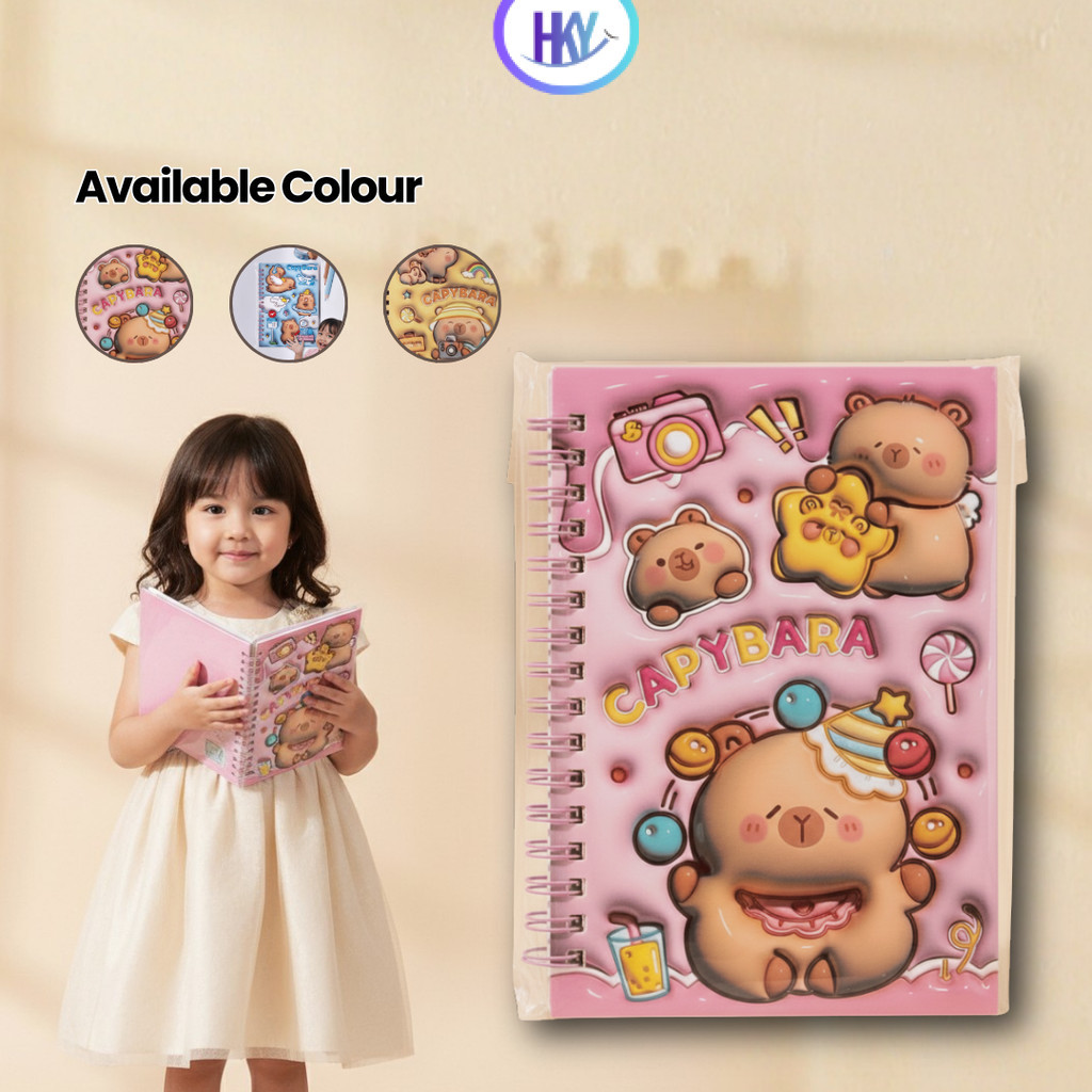 HKY Notebook Diary Sticker 3D Small Mini Notebook Stationery Cute Aesthetic Kur0m1 School