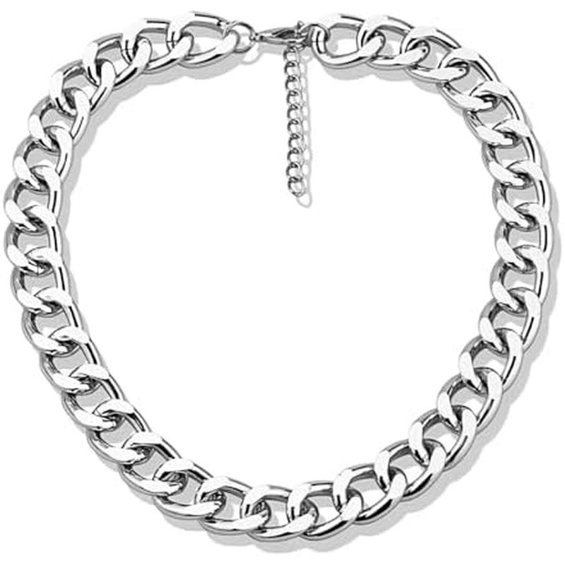 ces Punk 8090s Hip Hop Cuban Link Chain Necklace Layered Choker Necklace Pirate Prom Jewelry Freakni