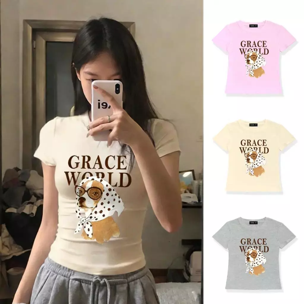 พร้อมส่ง! เสื้อยืดคอกลมทรงเข้ารูป ผ้าCOTTON100% สีพื้น เนื้อผ้าเกรดพรีเมียม คอกลม ใส่สบาย