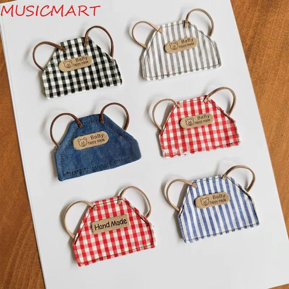 MUSICMART ผ้ากันเปื้อนยีนส์ตุ๊กตา, DIY Retro ลายสก๊อตลายตุ๊กตาเสื้อผ้า,เด็ก 10 ซม./15 ซม.Handmade Dr