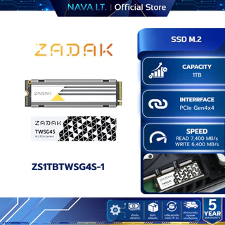 ZADAK SSD M.2 (เอสเอสดี) TWSG4S 1TB PCIe Gen4x4 NVMe 1.4 7,400/6,400 MB/s ZS1TBTWSG4S-1 WARRANTY 5 YEAR