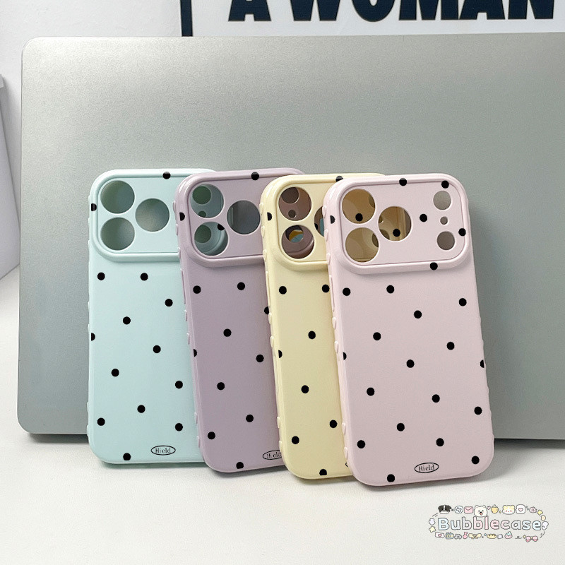 เคสนุ่มครอบทั้งตัวลายจุดเรียบง่าย ดีไซน์หัวใจสามมิติด้านข้าง สำหรับ REALME C55 C63 C75 C53 C30 REALME5 C11 C20 C25 C35
