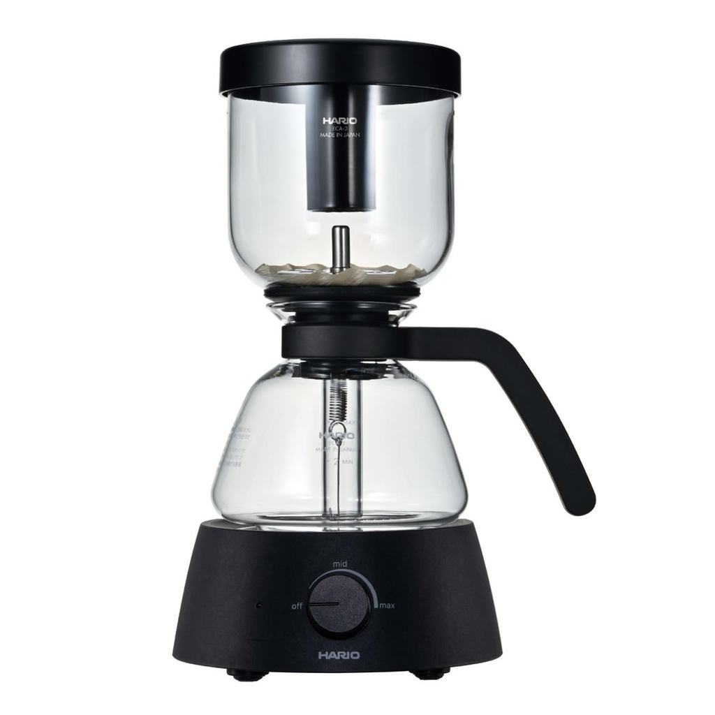 HARIO Electric Coffee Syphon for 3 cups, practical capacity 360mL, black, compact electric siphon, m