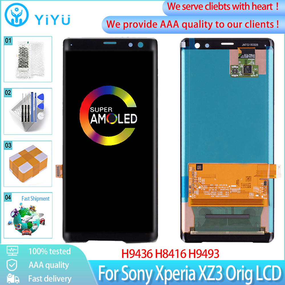 6.0 "Orig P-OLED สําหรับ SONY Xperia XZ3 จอแสดงผล LCD Touch Screen Digitizer สําหรับ Sony XZ3 จอแสดง