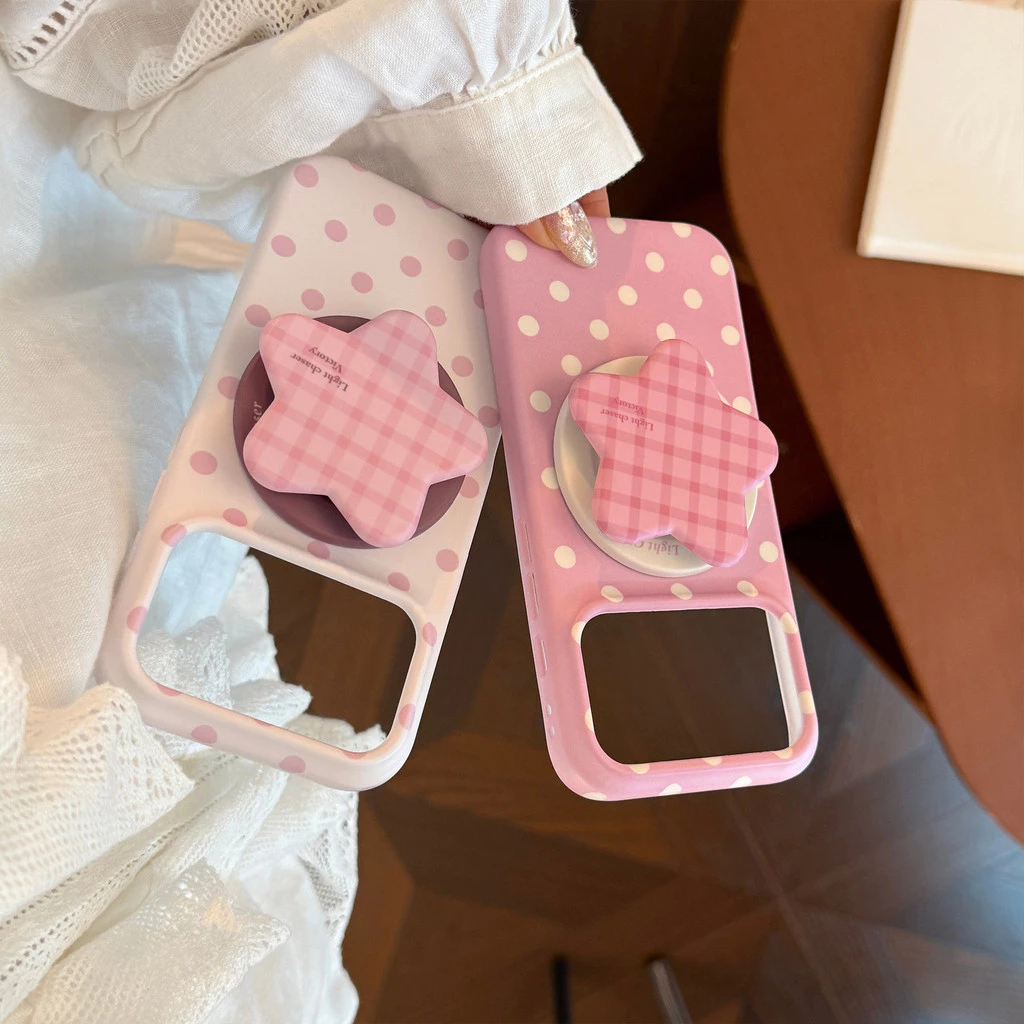 [Sheren] เคสโทรศัพท์สีชมพูลายจุดเหมาะสําหรับ i17 16 15 14 13 12 11 pro max เคสไอโฟน thumbnail 3