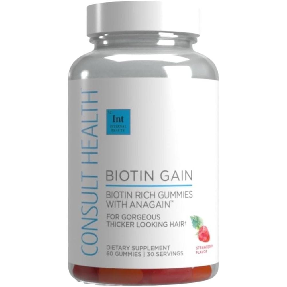 Consult Health BIOTIN GAIN Gummies with ANAGAIN - ลดการหลุดร่วงของเส้นผม - ผ่านการทดสอบทางคลินิก - 1