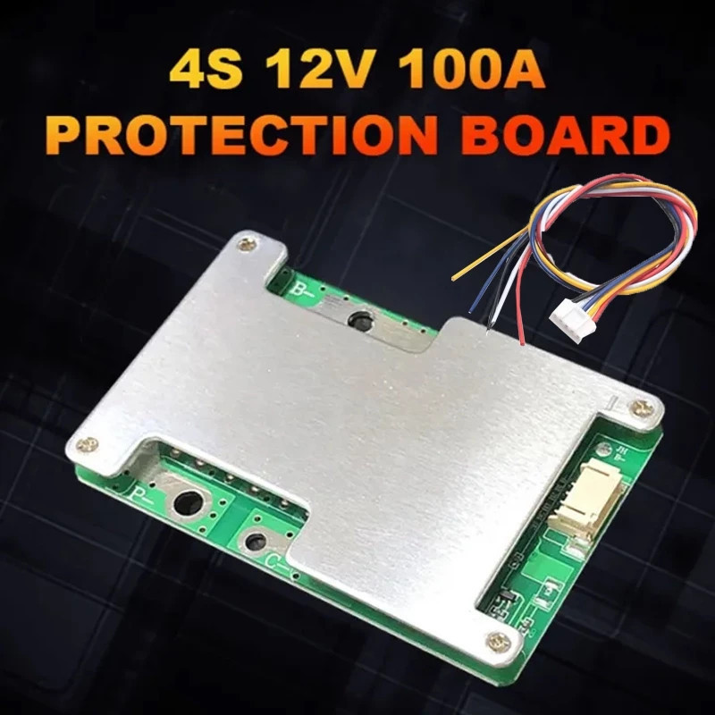 1PCS BMS 4s 12v 100a lifepo4 แบตเตอรี่ลิเธียมบอร์ดพร้อม power battery balance/enhance pcb บอร์ดป้องกัน