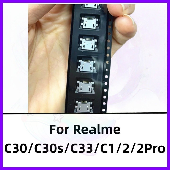 5-50PCS สําหรับ Realme C30 C30s C33 C1 2 2Pro USB ชาร์จพอร์ต Dock Plug Charger Connector ซ็อกเก็ตอะไหล่ซ่อม