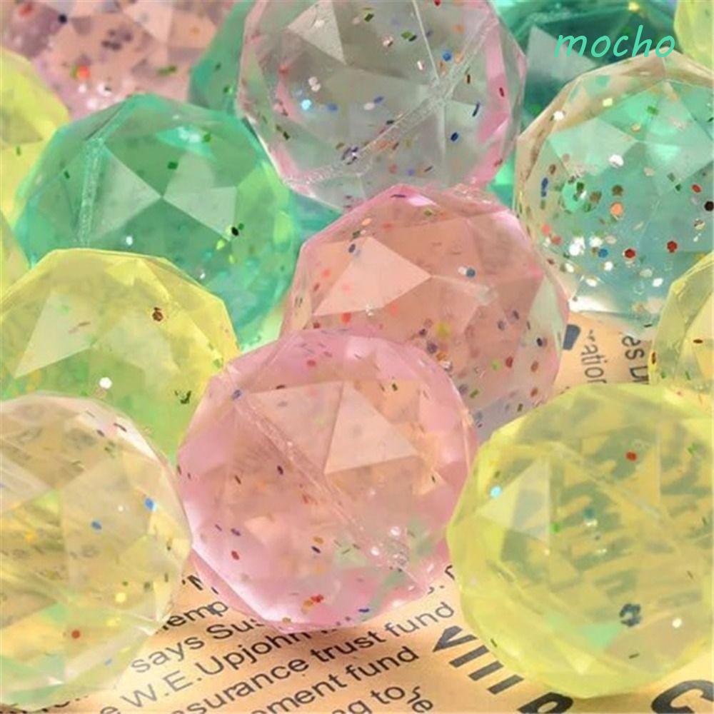 MOCHO 6 ชิ้นเพชร Bouncy Ball,ขนาดใหญ่ยางนุ่ม Bouncy Ball,สร้างสรรค์สุ่ม Bouncy ของเล่นสายรุ้งสีเด็กข