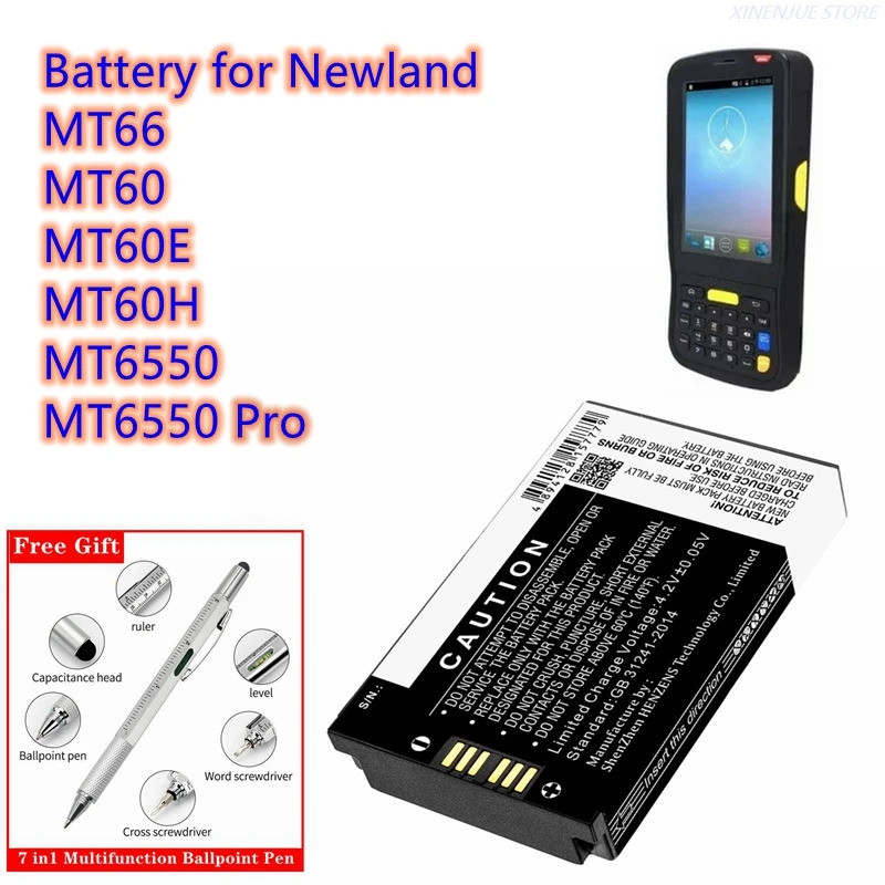 แบตเตอรี่เครื่องสแกนบาร์โค้ด 3.7V/3800mAh BTY61 สําหรับ Newland MT66, MT60, MT60E, MT60H, MT6550, MT