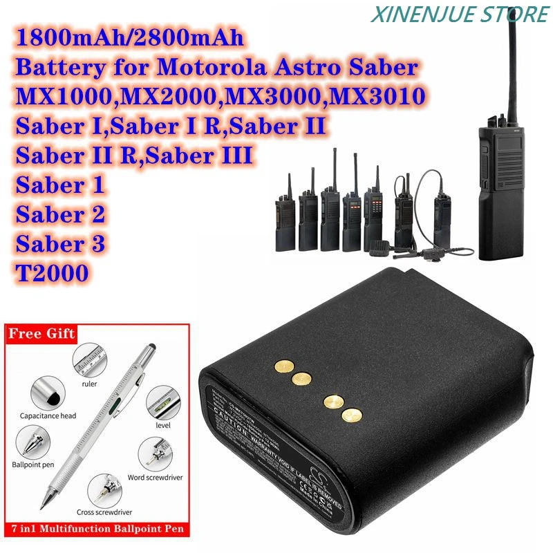แบตเตอรี่วิทยุสองทาง NTN4595, NTN4594, NTN4593 สําหรับ Motorola Astro Saber MX1000, MX2000, MX3000, 