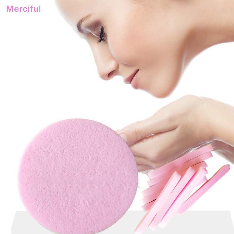 [Mer] 12pcspress Face Wash Wash Face Sponge Pad Clean Face Exfoliating พัฟฟองน้ําแบบใช้แล้วทิ้ง VN