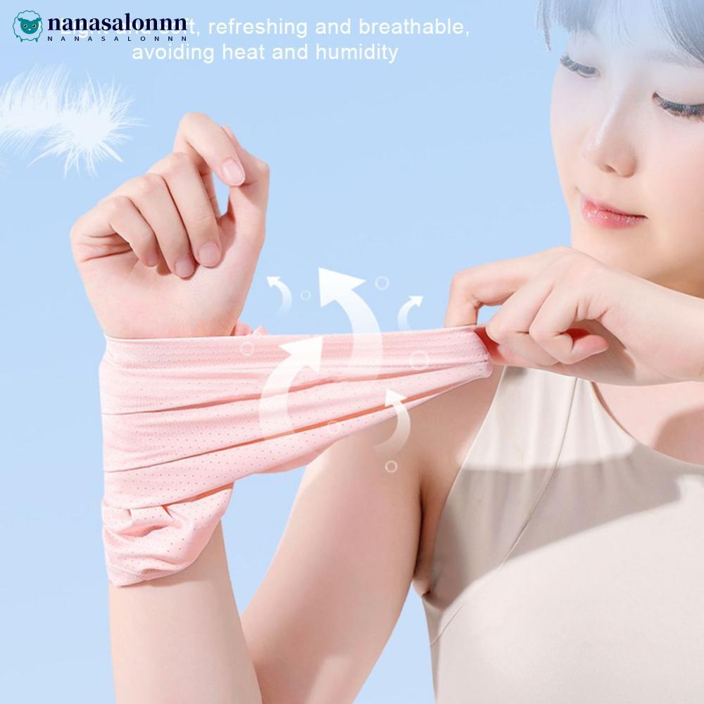 NANASALONNN 1PC ฤดูร้อนบางกีฬาข้อมือ Sweatband ผ้าไหมน้ําแข็ง Cooling Quick Dry Absorbing สายรัดข้อม