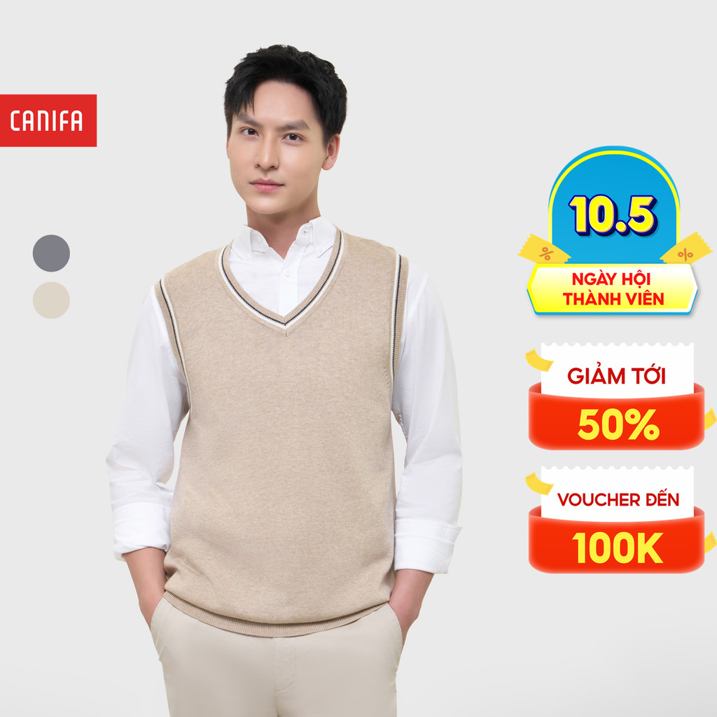 CANIFA 8TE25W005 เสื้อสเวตเตอร์กิเลตสําหรับผู้ชาย