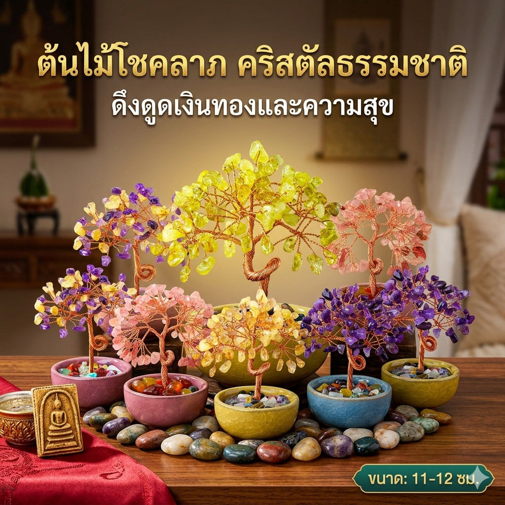 ❤️COD🌹ต้นไม้หินมงคล ของขวัญ เสริมฮวงจุ้ย โชคลาภ ร่ำรวย ความสูง11 CM ของมงคล ต้นไม้มงคล อเมทิสต์
