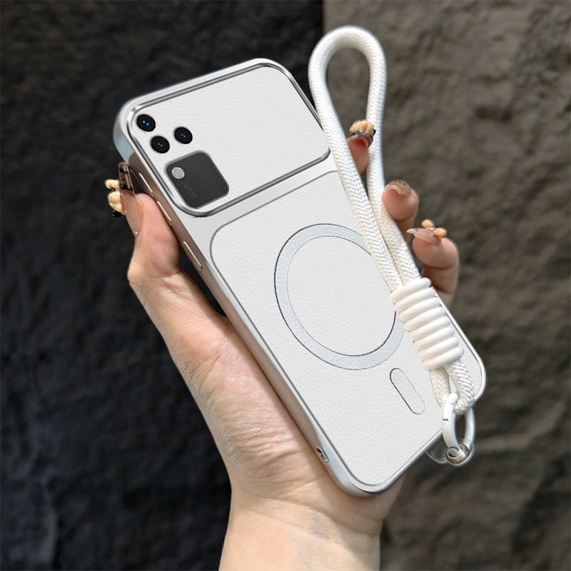 PBZZ สําหรับ VIVO V30 PRO 5G 2024 V30 5G เคสโทรศัพท์ Softcase ซิลิโคนกันกระแทกใหม่ออกแบบความงามพร้อมเชือกเส้นเล็กสําหรับสาวแม่เหล็ก TBDTBS1