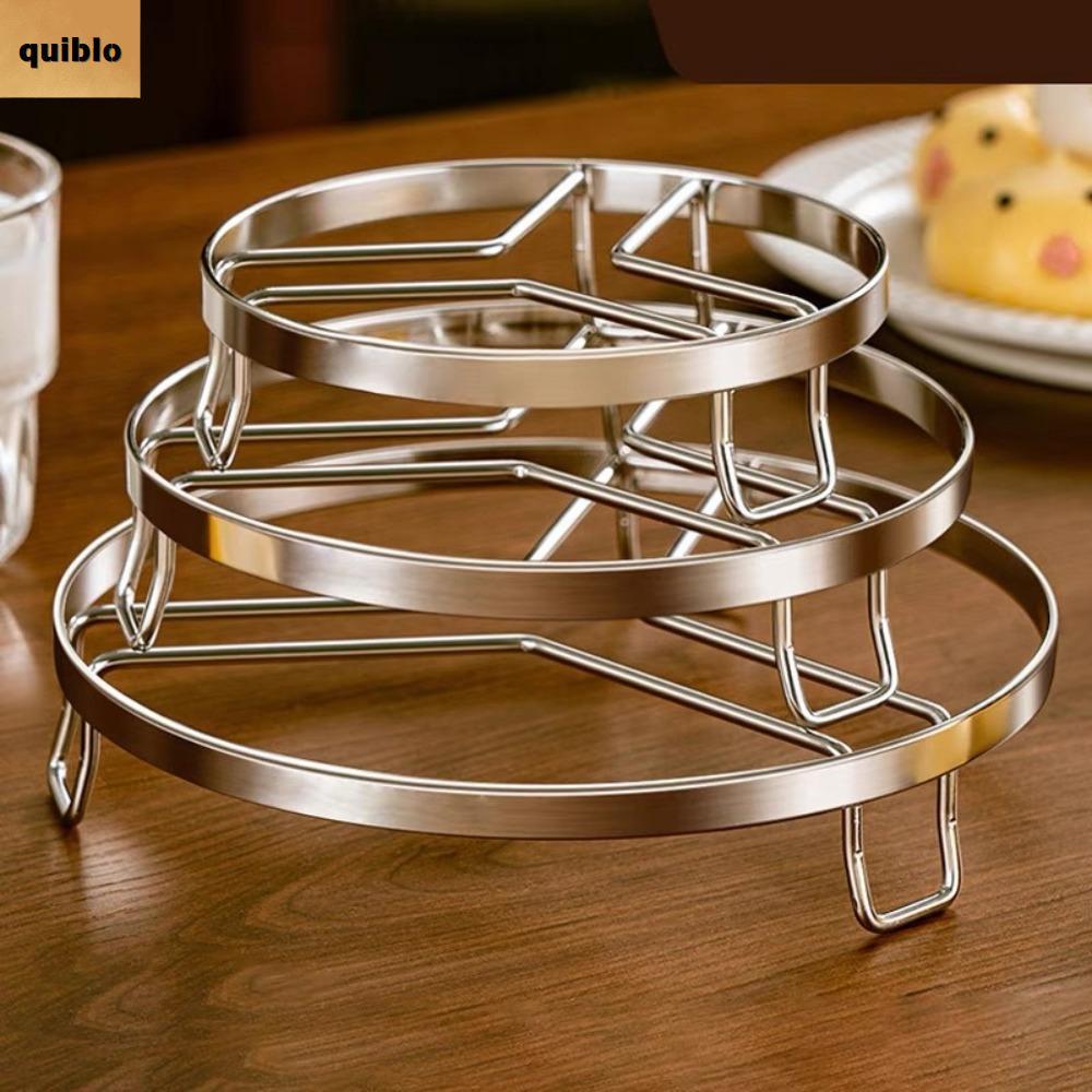 QUIBLO Steamer Pan Rack, Stackable Multifunctional Kitchen Steamer Rack, Round Stainless Steel Pot Rack