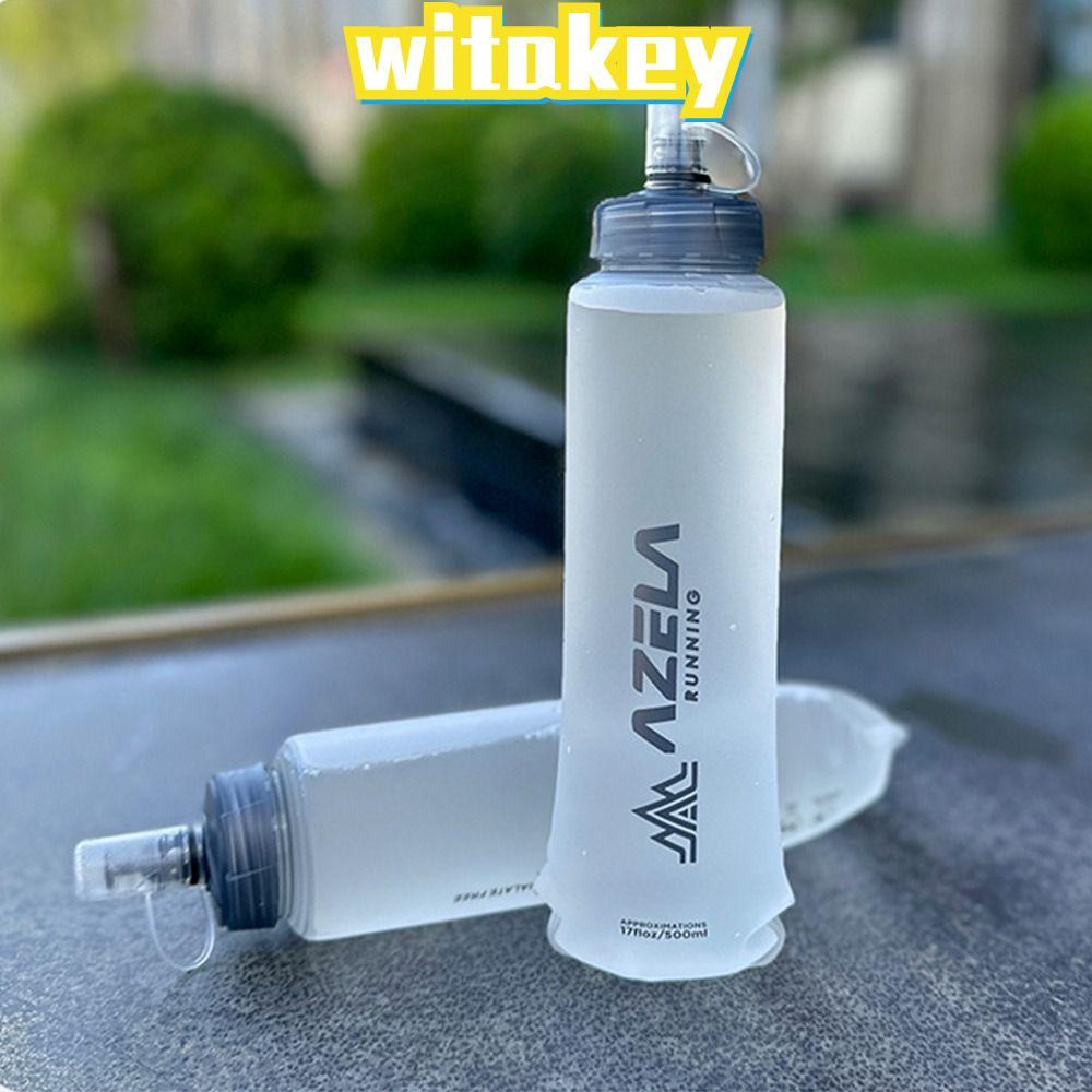 WITAKEY 250/500ml ขวดน้ํากีฬา,น้ําหนักเบาวิ่งถุงน้ํานุ่ม, Creative เดินป่าแบบพกพา Camping Drinkware กาต้มน้ํากลางแจ้ง
