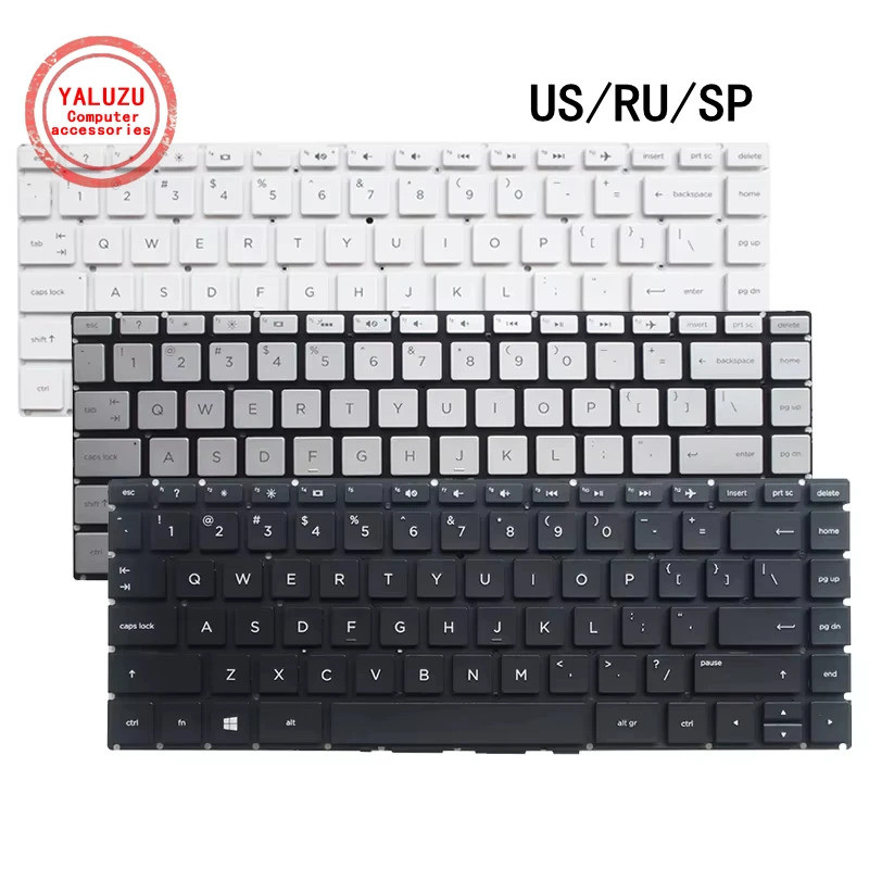 US/RU/SP แป้นพิมพ์แล็ปท็อปสําหรับ HP 14G-BR 14G-BU 240 246 245 G6 340 348 G7 TPN-C131 Q186 Q187 Q188