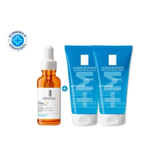 [ซื้อ 1 แถม 2] ลา โรช-โพเซย์ La Roche-Posay Vitamin C12 Oil Control Serum 30ml. ฟรี Effaclar Foaming Gel 50ml. x2