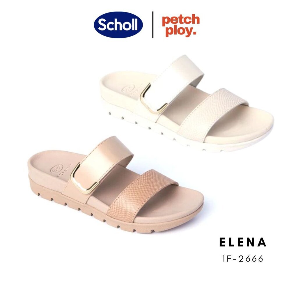 Scholl รุ่น Elena เอเลน่า 1F-2666 รองเท้าสกอลล์ผู้หญิง ของแท้ รองรับรูปเท้าได้ทุกส่วน นุ่ม ใส่สบาย